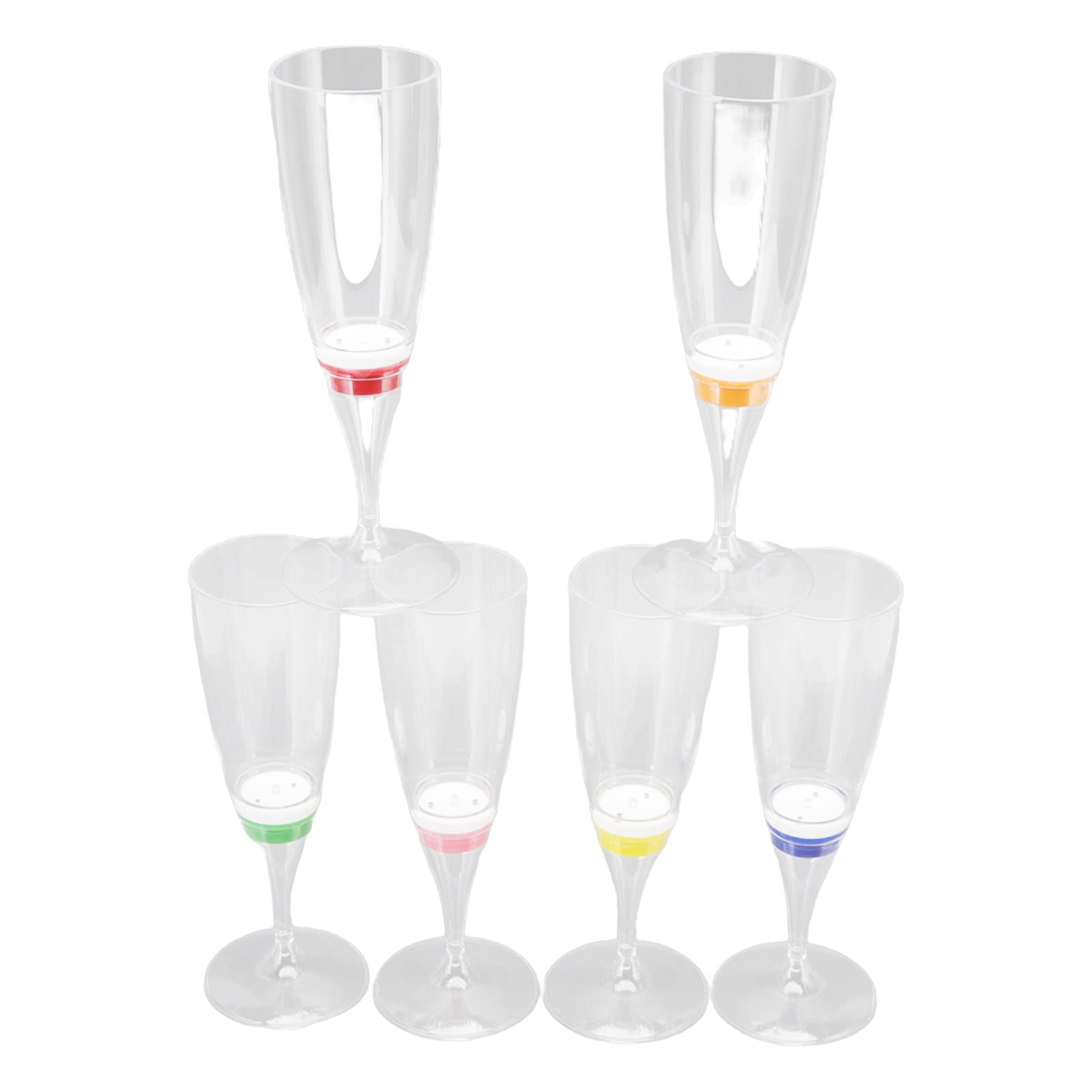6 Pièces Verre à Cocktail LED Lumineux Gobelet à Boissons, 24 Heures d'Autonomie, pour KTV Événements