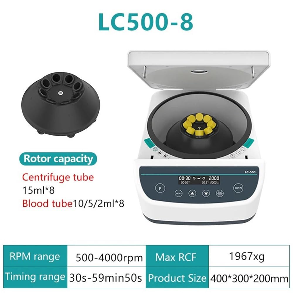 Laborglaswaren Zentrifuge Zentrifugenlabor for 2/5/10 ml Sammelröhrchen und 15/50 ml Zentrifugenröhrchen(LC500-8(PRP))