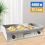 29 Inch Commercial Electric Griddle, 110V 3000W Double Control Electric Griddle Flat Top Grill Countertop Griddle Non-Stick Stainless Steel Teppanyaki Grill Adjustable 50-300℃ For Pancakes Bacon - Image 5