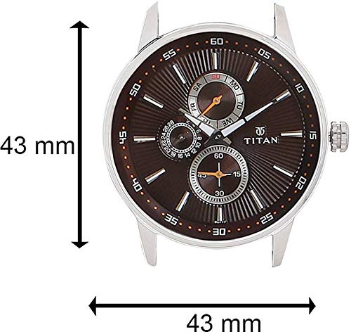 Image of Titan Leather Analog Brown Dial Men's Watch 9441Sl03 /Nn9441Sl03 /Np9441Sl03