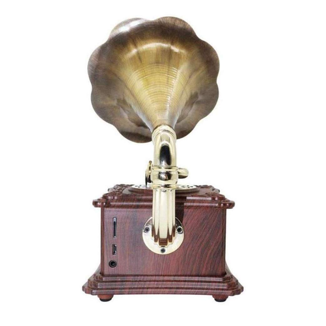 Odtwarzacz Płyt Winylowych Vintage, Lite Drewno Mini Retro Klasyczny Styl Gramofon Kształt Głośnik Stereo System Dźwiękowy Pudełko Muzyczne Ząbek Audio 3,5 Mm 4.2 Aux-In Nagry