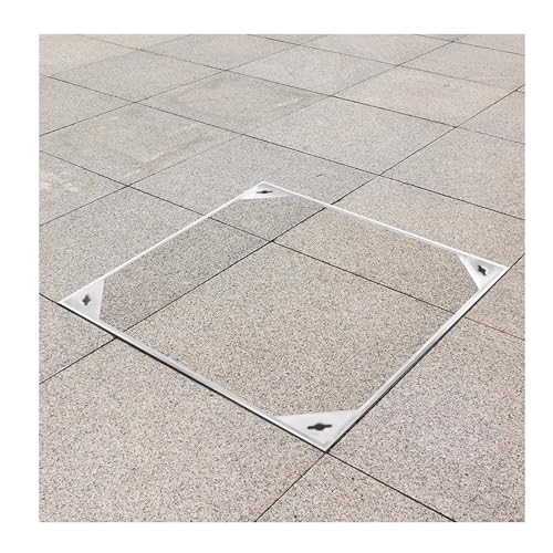 Couvercle de fosse septique acier inoxydable 70x70 cm trappe de regard amovible 8cm