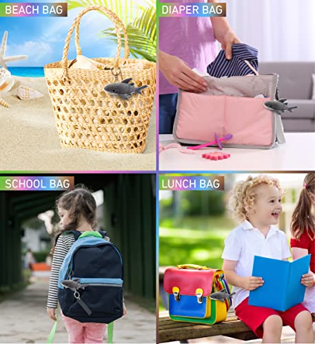 Puzzled Shark Plush Keychain Stuffed Animal Toy - Soft Fur Ocean Life Animal Grey Shark Charm Keyring, Cute Decorative Plush Toy Accessory Fun Buddy For Kids Bag, Purse, Backpack, Handbag - 4 Inches #TOP3