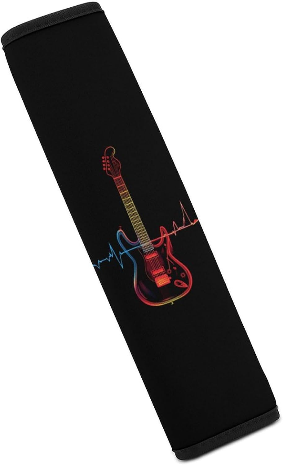 Heartbeat Electric Guitar ECG Car Seat Strap Covers Soft Seat Strap Shoulder Pads Seatbelt Covers for All Car Seats 2PCS