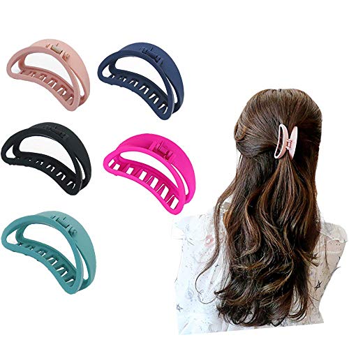 Claw Hair Clips For Women Thick Hair 5colors Plastic Hair Accessories Barrettes Fashion Design Hair Claw Clips For Girls(5count)