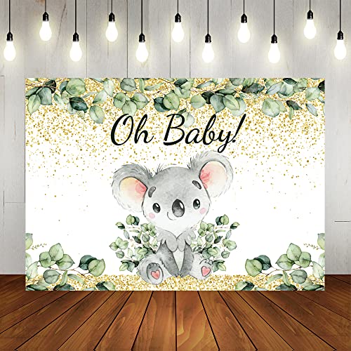 Lofaris Bonito telón de fondo para fiesta de primer cumpleaños con diseño de koala, fondo de primer cumpleaños, baby shower, decoración de fiesta, pancarta de mesa de pastel, 7 x 5 pies