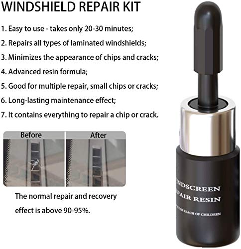 AODA Windshield Crack Repair Kit Car Window Glass Liquid Repair Set, Automotive Nano Fluid Glass Filler DIY Vehicle Windscreen Tool Quick Fix for Fixing Chips, Cracks, Bulls-Eye and Star-Shaped Crack