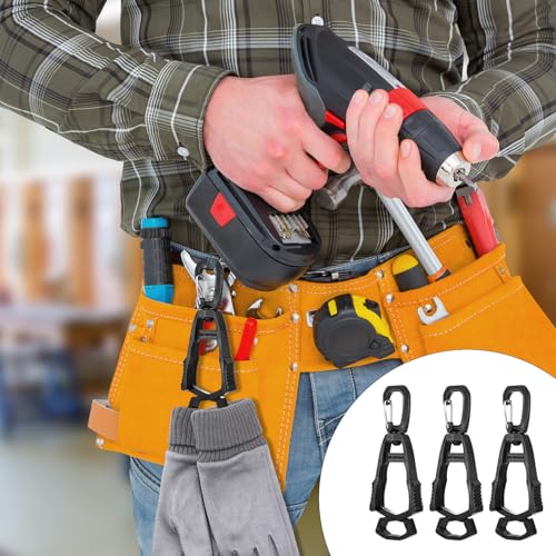 Mabor 3 Stück Tragbar Handschuh Clips Glove Clip Mit Karabinerhaken 360°Drehung Handschuhhalter Gürtel Grabber Halter für Arbeitshandschuh für Garten Bauarbeiter