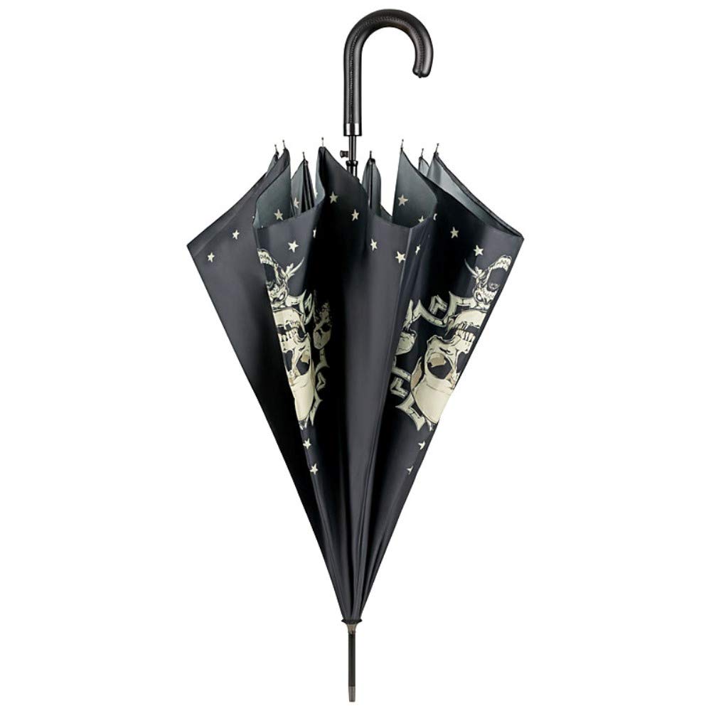 VON LILIENFELD® Parapluie Canne Grand Robuste Ouverture Automatique Art Skull Crâne