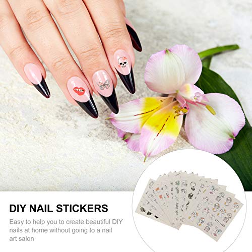 PIXNOR Adesivo de Unhas Decalques Design de Moda Adesivo de Arte de Unhas de Rosto Humano para Manic