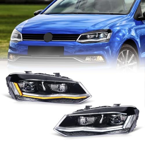 【Compatibilità del veicolo】Archaic LED DRL Fari compatibili per VW Polo Mk5 6R 6C 2009-2017.con lampadina D2H.Nota: solo per alogene standard. non per Xenon.