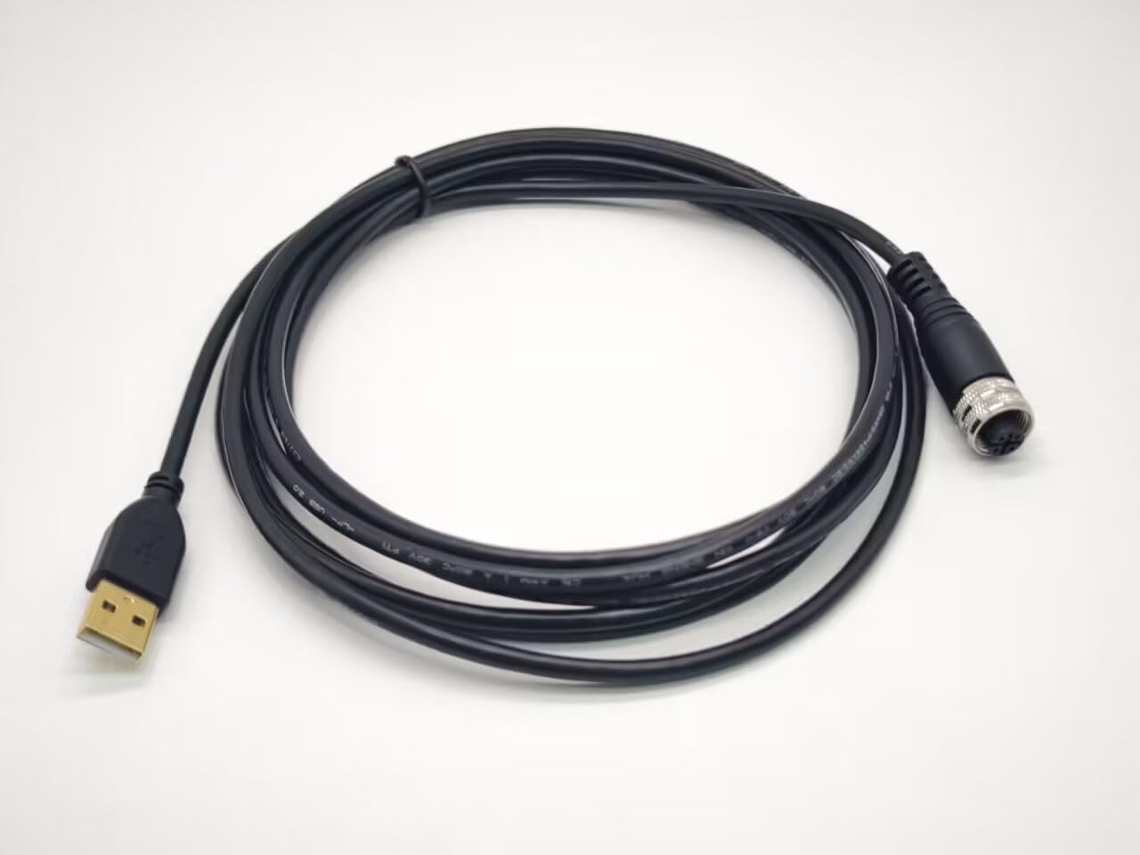 Elecbee M12 4 Pin A Code Female to USB 2.0 A Male M12 to USB Cable Assembly 3 Meters AWG26