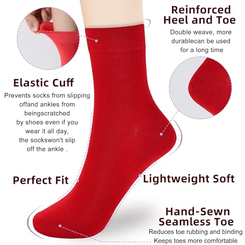 Image of Corlap Women's Thin Above Ankle Socks - 6Pairs Cotton Casual Bootie Dress Crew Socks