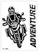 4R Quattroerre.it 6330 Pegatina Motos de Aventura, 10 x 12 cm, Negro