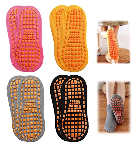 Yoga Pilates Socken Griff Socken Anti Slip Socken 4 Paare rutschfeste Stopper Socken Klebrige Griff Socken Sports Socken mit Gummisohlen Pilates Tanztraining Sporthaus Socken Yoga Socken Anti Slip Soc Cover