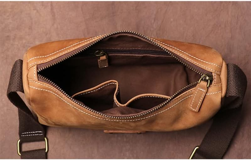 Vintage Cowhide Crossbody Bag Men's Designer Leather Single Shoulder Messenger Bags