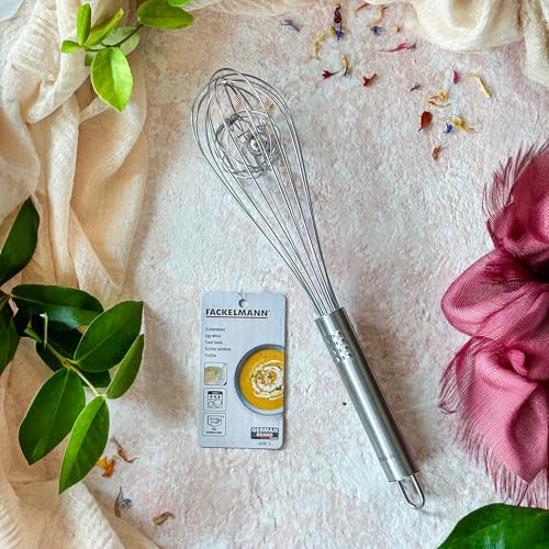 Fackelmann Frusta con sfera, per amalgamare uniformemente gli ingredienti, materiale in acciaio inossidabile, dotata di foro per appenderla, dimensioni circa 26.5 x 6 x 6 cm - immagine 4