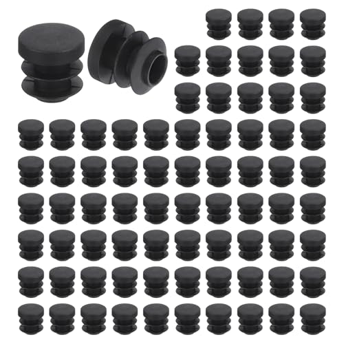 uxcell Round Plastic Plug,16mm(0.63") OD Furniture Leg Pipe Insert 76Pcs