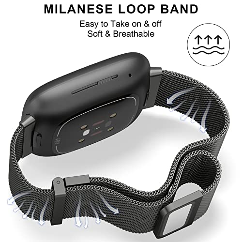 Bracelet en maille d'acier inoxydable élégant pour Fitbit Sense 2 - 4