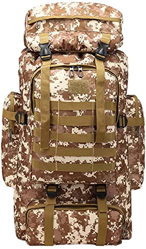 maoying02 Auto 70L-80L Erwachsene Rucksack Camping Wanderrucksack Outdoor Camouflage Rucksack,Hohe Kapazität,Wasserdicht,für Camping Wandern Reisen,B Cover