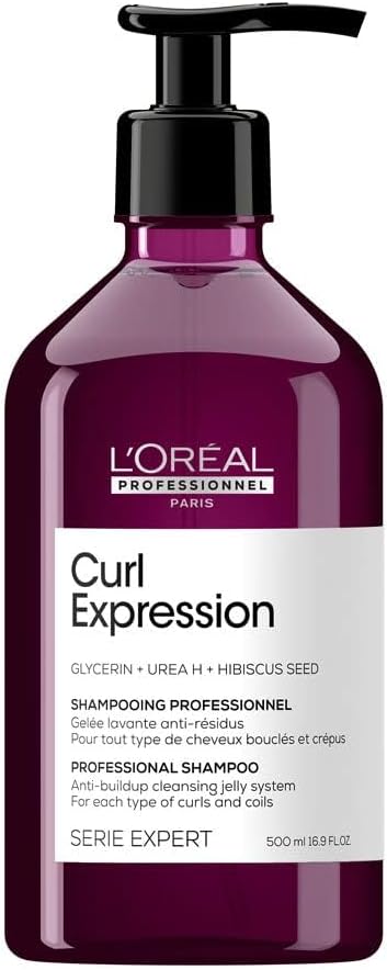 L'Oreal Professionnel Curl Expression Anti Buildup Shampoo | Gently Cleanses & Eliminates Buildup | For Curly and Coily Hair Types | Sulfate, Paraben & Silicone Free | 16.9 Fl. Oz.