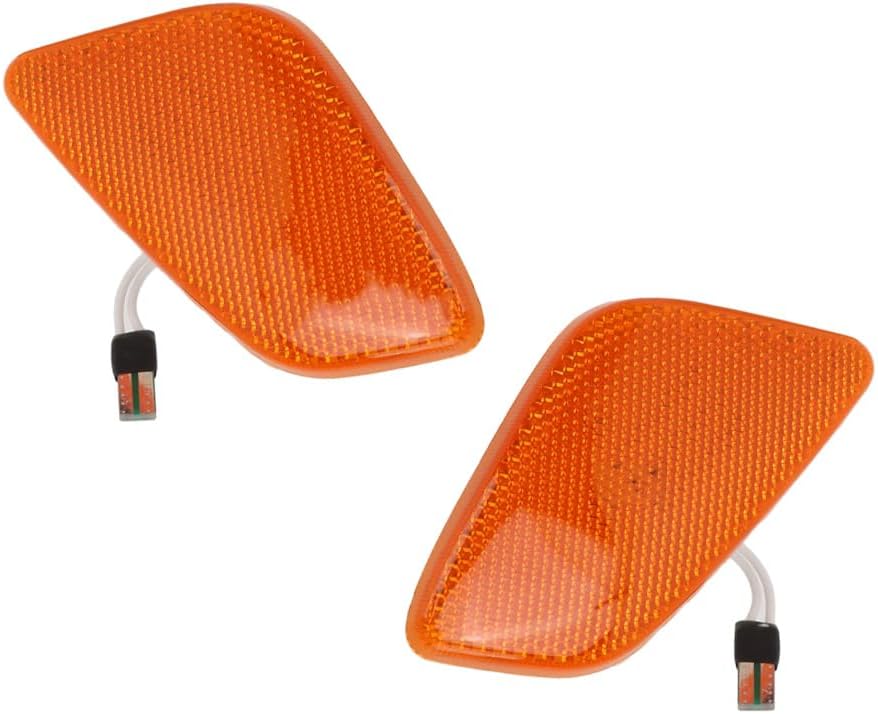 Car Side Marker Light, Turn Signal Light, Replaces 55155629AC, 55155628AC, Compatible with Jeep Wrangler TJ 1997-2006, 2 pcs (Yellow)