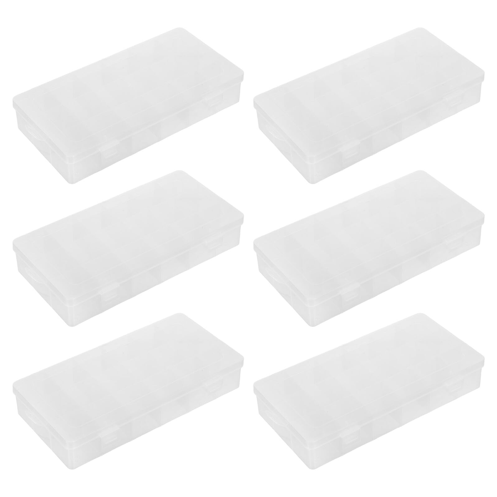 Scatola Organizer in Plastica con 18 Scomparti Removibili 6 Pezzi