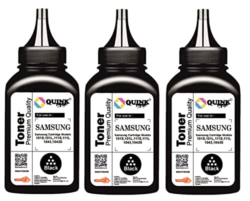 QUINK 101 Toner Powder Refill for Samsung D101S 101s Cartridge Laser Printers ML2160 ML2161 ML2162G ML2165 ML2166W ML2168 SCX3400 SCX3401 SCX3405 SCX3406W SCX3406F SF760P SF761P