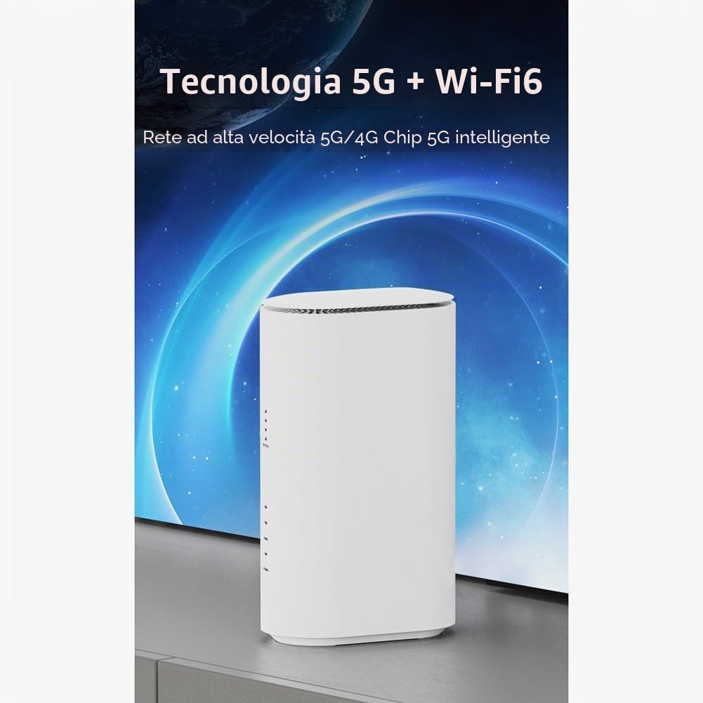 Wifi6 CPE 5G Router 1800Mbps 2.4G+5G Modem Router Dual Band con Slot per Scheda SIM Gigabit LAN Wireless Hotsport Spina UE