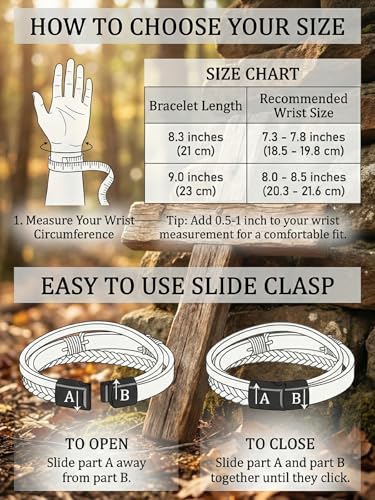 Pulsera para hombre de cuero con hebilla de acero inoxidable miniatura 5