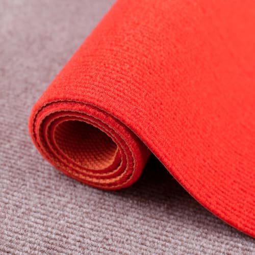 Waschbare Schreibtischstuhlmatte & rutschfester Teppich – Groß 60 x 120 cm Rot Kurzflor für Wohnzimmer, Schlafzimmer, Küche & Flur – Strapazierfähiger Lounge- & Outdoor-Teppich
