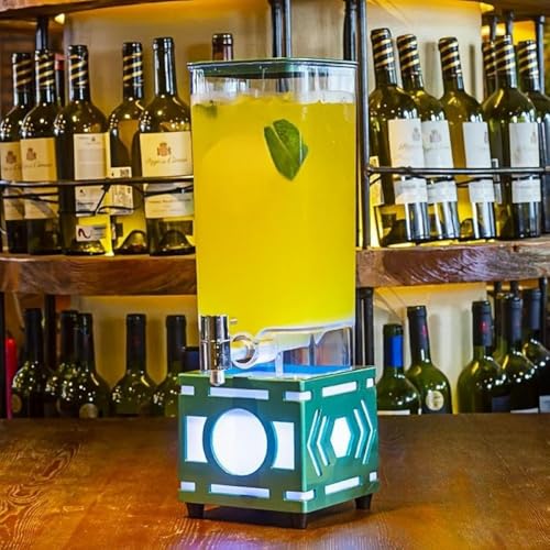 Zxyler ドリンクサーバー 3L 大容量ドリンクディスペンサー 蛇口付き冷水筒 LED 七色ライト付き(明るさ調整可能) プラスチック製蓋付きピッチャー(ジャグ) 冷水ポット・麦茶ポット・お茶ポット・水差し兼用 家庭用(ホームパーティー・日常)・業務用