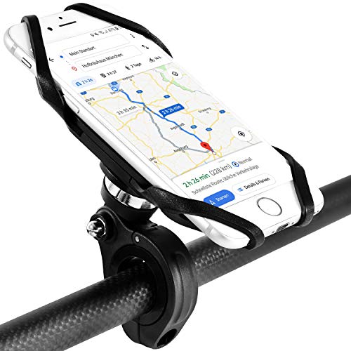 SINLAND Premium Handyhalterung Fahrrad, Motorrad, Quad | Anti-Vibration Smartphone Halterung Handy-Halterung Fahrradlenker | multifunktionale 360° Lenker Handy Halterung | 4 - 6 Zoll Cover