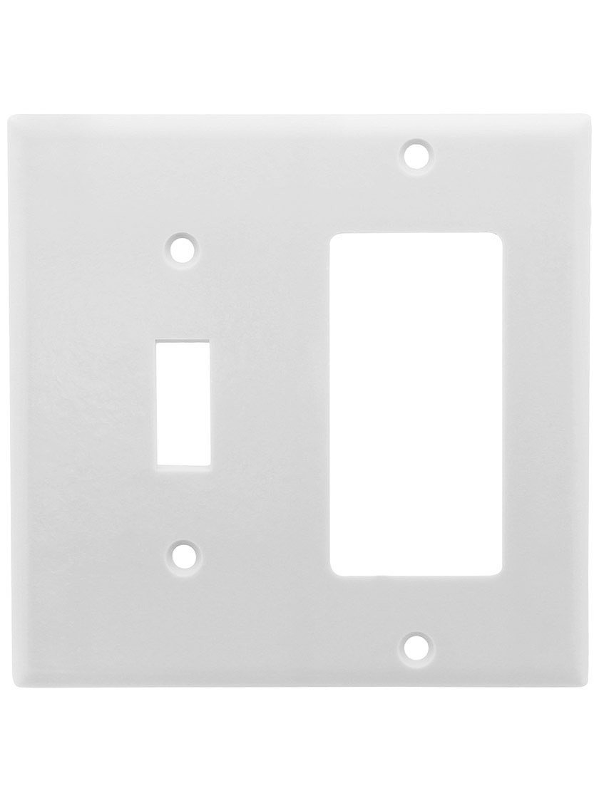Leviton80405-W 2 Pack 2-Gang 1-Toggle 1-Decora/GFCI Device Combination Wallplate, White