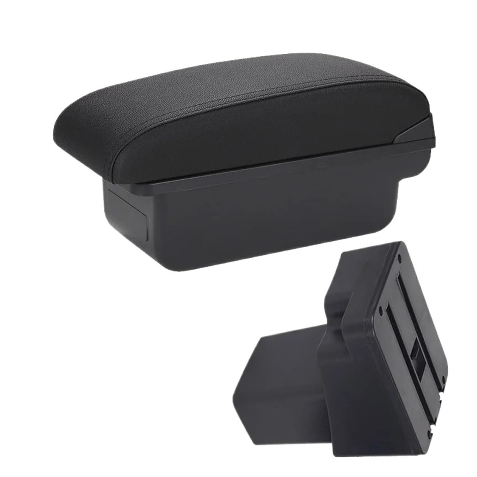 Qsnfda Car Arm Rest For Hyundai For Accent RB For Solaris For Verna 2011-2016 Car Armrest Storage Box Accessorie(C Black line NO USB)
