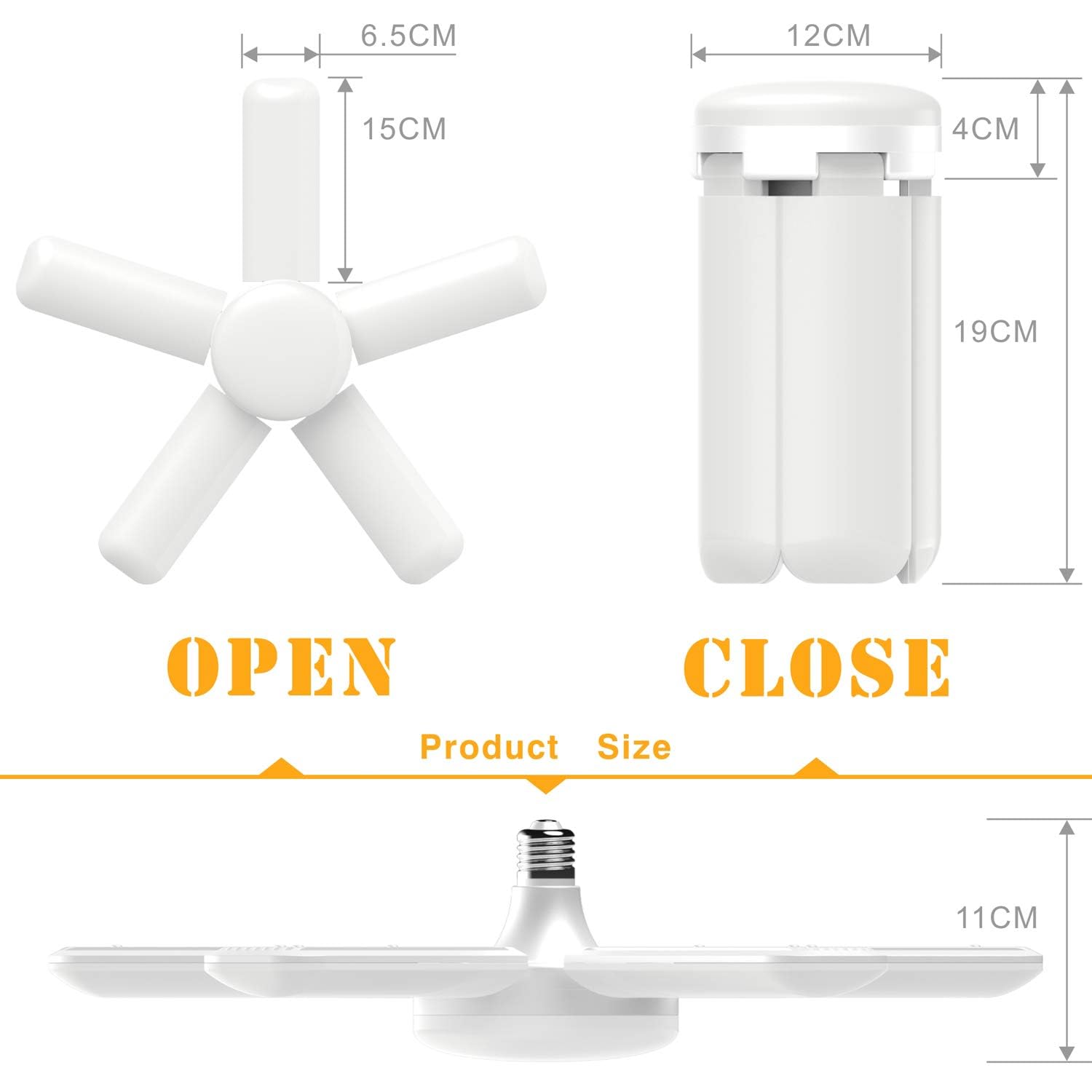 Lampada Da Garage LED 80W 2 Pezzi, E27 Plafoniere Da Garage