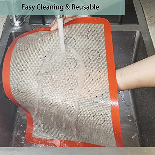 Amyone Macaron Silicone Baking Mat, 2 Pcs Half Sheet Silicone Mats For Baking, Non-Stick Silicone Cookie Sheet Liners For 13 X 18 Sheet Pan For Macaron/Cookie/Bread/Pastry thumb #5
