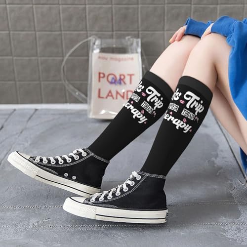Women'S Knee High Socks Girls Trip Cheaper Than Therapy Classic Athletic Thin High Stocking Sport Casual Tube Socks2