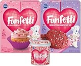 Funfetti Bundle, 1 of each: Cake & Cupcake Mix, Red Velvet Cookie Mix with Candy Bits, Pink Vanilla Frosting