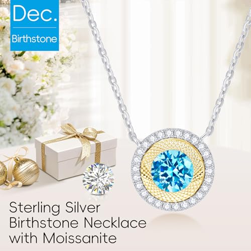 Kstyle Birthstone Pendant Necklaces for Women with a Extra Replaceable Moissanite, Birthday Fine Jewelry Gifts for Wife Girlfriend Her Mom Sister, 925 Sterling Silver Non Tarnish2