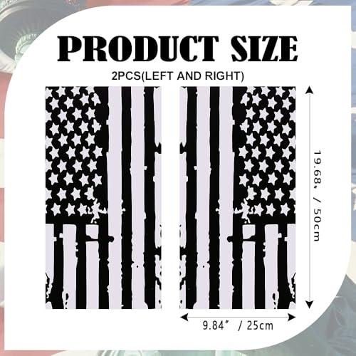 Image of JSCARLIFE American Flag Car B-Pillar Sticker, HD Printed PVC Waterproof Car Decals, Car Stickers Vinyl Self-Adhesive Side Strip Decal Cool Stickers (Black)