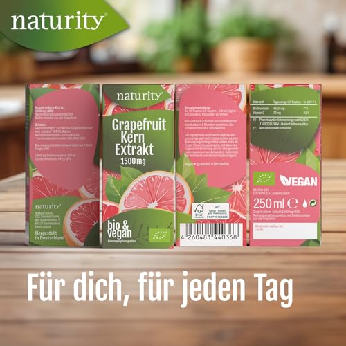 naturity Bio Grapefruitkernextrakt Tropfen 250ml - 1500 mg Bioflavonoide – Ansicht 8