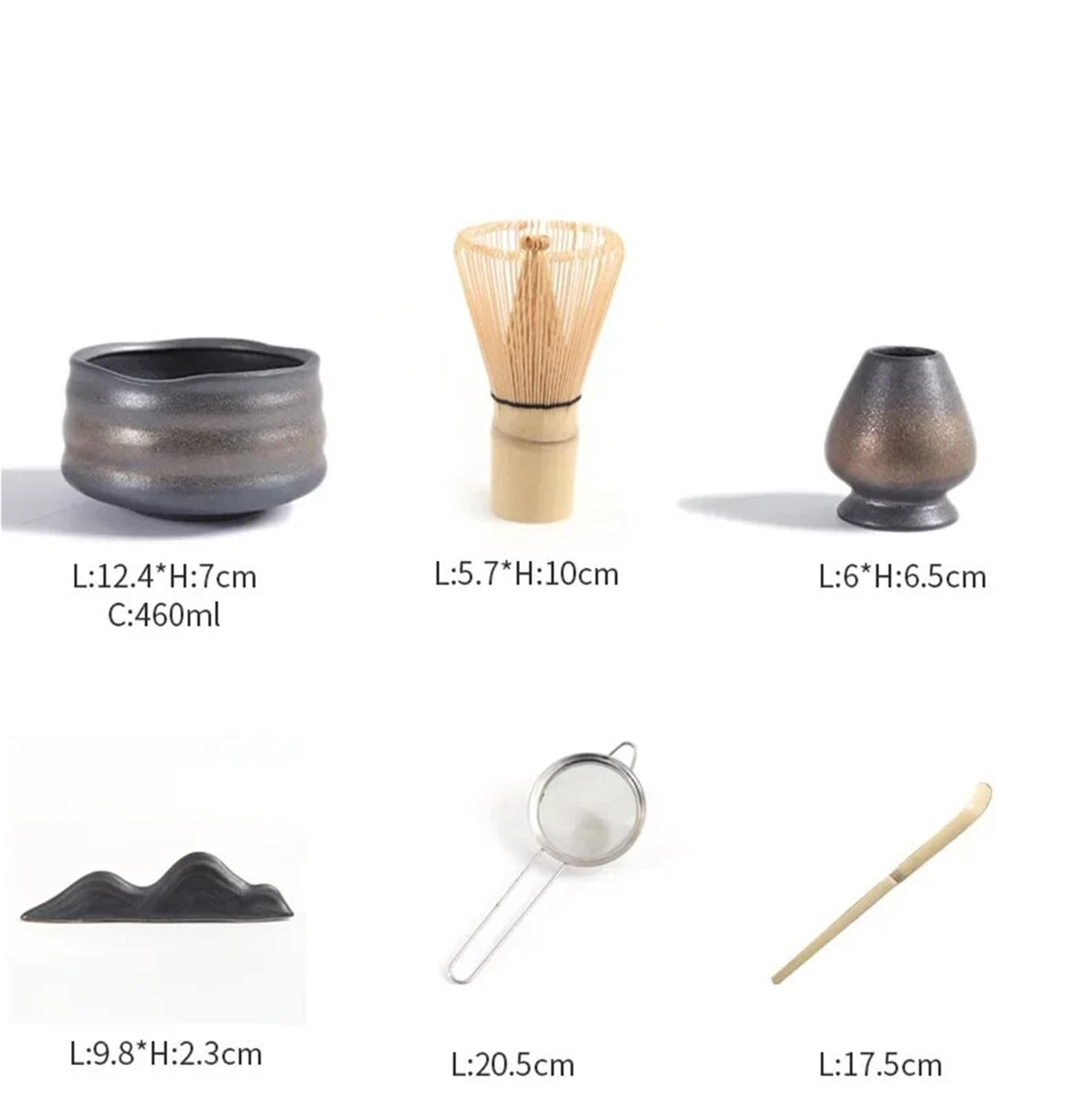 Juego de 4 piezas cerámica gruesa for matcha, batidor seguro, cucharilla, juego té, tienda bebidas for interiores, herramientas for hacer, accesorios Kit Te Matcha(White)