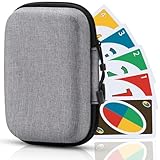 mwellewm Playing Cards Case, Case for UNO, Durable and Portable Storage Box for Standard Size Cards (Grey)