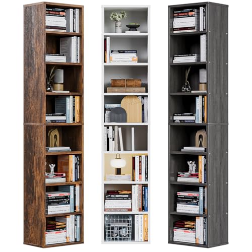 La Mejor Selección de Librero Walmart Top 10. 47 Simple Wisdom Librero, 180CM Alto Librero Organizador, 8 Capa Librero Minimalista, Con Hebilla de Fijación a la Pared Librero Madera, Vitrina Exhibidor Adecuado Para...