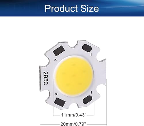 Miniatura 2 de Bettomshin 1 unids LED chip módulo 3 W aluminio naturalmente blanco 4200 K alta potencia 300ma para lámpara de reflector 0.787x0.433 in