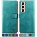Produktbild SUANPOT [RFID Schutz] für Samsung Galaxy S22 plus/S22+ 5G Hülle PU Leder Handyhülle Lederhülle Klapphülle Kartenfach Flip Cover für Samsung S22 Plus Handy hülle Leather Wallet Phone Case Blau Grün