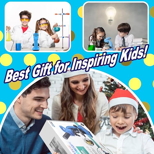 image for DOUBLE CC Kids Microscope,40-1600x Microscope Kit for Kids Beginners C