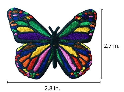 Patchclub Rainbow Butterfly Applique Patch Iron On/Sew On #TOP1
