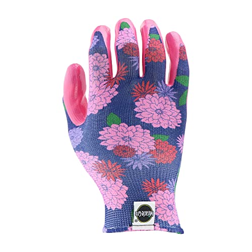 Miracle-Gro MG37126/WML3P Women'S Nitrile Coated Grip Floral Pattern Gardening Work Gloves 3-Pack thumb #2